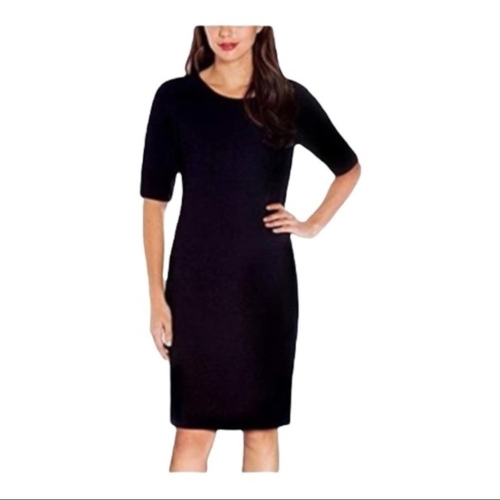 Mario Serrani Italy Black Bodycon Ribbed Dress